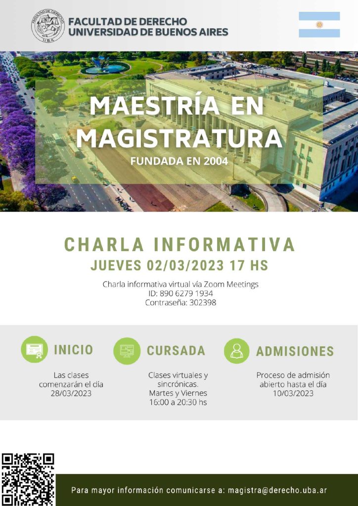 Maestría en Magistratura 2023 – Facultad de Derecho, UBA