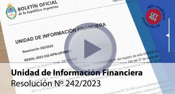 Unidad de Información Financiera – Resolución Nº 242/2023